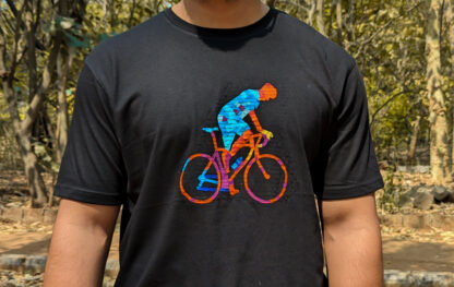 Calyz Black T-shirt with Climbing Cyclist